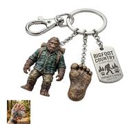 Genérico Llavero de aventura Bigfoot Pathfinder, llavero con huella de criatura mítica Sasquatch, senderismo al aire libre, camping, explorador salvaje, regalo para amantes de la naturaleza (A#)