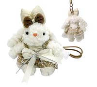 Generico Llavero de conejo - Accesorio para llaves con forma de animal de 20,8 cm, colgante con vestido extraíble para bolsos - Para mujeres, coche, bolso, cartera, mochila y bolso de mano