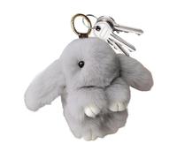 Generico Llavero de conejo de imitación | Plush, 15 cm, blanco cream | Floppy Dead Rabbit Pendant | Cute Animal Bag Charm For Keys, Backpack, Purse, Light Gray, Fare riferimento alla descrizione