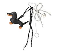 Genérico LLavero de creativo con lazos, llavero de perro salchicha, bolso, colgante de cuerda trenzada de PU, decoraciones para bolso, llavero de, perro salchicha
