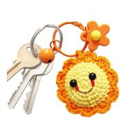 Genérico Llavero De Crochet Hecho A Mano - Adorable Star Sun Moon Woven Keyring | Llavero De De Muñecas De Hilo De Felpa, Decoración De Equipaje De Bolsas De Estilo Bohemio, Idea De Regalo De Pa