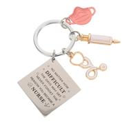 Genérico Llavero de Enfermera Graduada para Mujer, Colgante de Acero Inoxidable Símbolo de Estetoscopio, Obsequio de Graduación y Presente para Enfermera Practicante en Reconocimiento