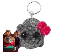 Genérico Llavero de felpa de hámster, animal de peluche de hámster triste | Llavero de peluche de animal de hámster triste y,Pajarita Lindo Animal Plushie, Colgante Relleno, Detalle de