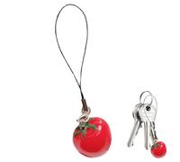 Generico Llavero de fresa - Colgante de fruta simulada, bonito accesorio para cremallera para bolso | Llavero de fresa pequeña y suave, divertida decoración para bolso y, Tomate, riferimento alla