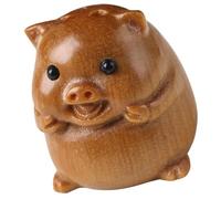 Genérico Llavero de Madera de Sándalo Colgante de Cerdo del Zodiaco Chino, Decoración para Llaves y Bolso, Accesorio Artesanal Natural, Diseño Compacto y Duradero, Obsequio Práctico