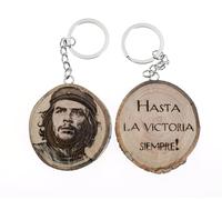 Generico Llavero de madera natural con Ernesto Che Guevara, Madera de fresno, Talla única