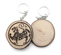 generico Llavero de madera natural con tigre Karate Shotokan Funakoshi, marrón, Talla única