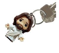 Genérico Llavero De Muñeca Charm - Llavero Colgante De Jesús 2D Con Anilla Para Llaves De Acrílico - Charm Para Bolsa Bendita Pequeña Decoración Del Hogar Hecho A Mano,para Mochila