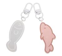 Genérico Llavero de Ocean 2 Piezas Figura de Delfín Rosa y Pez Azul, Accesorios Submarinos para Mujer, Llavero de Coche Dibujos Animados, Regalo para Compañeros y Parejas