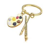 Genérico Llavero De Paleta Y Pincel,Llavero Colgante De Paleta, de paleta de pintura de | Joyería de pintor, estudiante de arte, profesor, paleta de pinceles, para recuerdo de niños