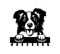 Generico Llavero de pared con forma de perro con 8 ganchos, perchero de pared moderno para entrada, cocina, idea regalo, decoración del hogar, porta correa perro de pared (Border Collie)