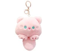 Generico Llavero de peluche de gato - Llavero lindo para llaves de coche, accesorios de mochila para bolsos, gato de peluche, gato esponjoso para llaves de coche, organizar el soporte