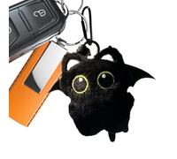 Generico Llavero de peluche de gato, llavero suave negro con colgante para bolso - Colgante mochila coleccionable para Halloween cumpleaños coche niños adultos, B, riferimento alla