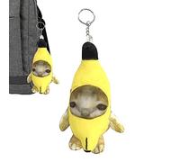 Generico Llavero de peluche Kawaii - Llavero Banana Cat Crying Sounds,Divertido y que hace llorar sonidos llaveros para mochilas bolsas para niños y adultos