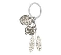 Genérico Llavero Decorativo Pequeño Diseño Anatómico de Corazón, Cerebro y Pulmones, Colgante Metálico para Llaves y Bolso, Accesorio Ligero y Resistente para Obsequio Médico