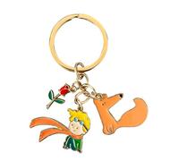 Generico Llavero El Principito, Rosa Zorro y Principito, Llavero de Anillo, Llavero de metal, gadget El Principito, Idea de regalo El Principito