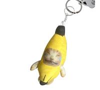 Generico Llavero gato llorando, ganchos en forma de gato en forma de plátano divertidos para bolso - y que hace llorar sonidos llaveros para mochilas bolsas para niños y adultos