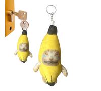 Generico Llavero gato plátano | Llavero Banana Cat Crying Sounds,Divertido y que hace llorar sonidos llaveros para mochilas bolsas para niños y adultos