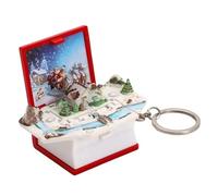 Genérico Llavero Libro Pop-Up - 1,97 pulgadas Storypop Navideño | Llavero Libro 3D Plegable | Creativo de Mini Casa de Navidad | Regalo Festivo para Niños y Adultos
