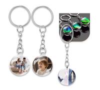 Genérico Llavero Luminoso Personalizado con Imagen y Texto, 1-10 PCS Llaveros Doble Cara Adorables para Fotos, Ideal como Aniversario para Parejas que Brilla en la Noche