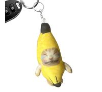 Generico Llavero muñeca de peluche | Llavero con gato llorando en forma de plátano, divertido y que hace llorar sonidos llaveros para mochilas bolsas para niños y adultos