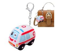 Genérico Llavero Pequeño De Peluche - Colgante De Camión De Bomberos De Peluche,Para Niños y Niñas Complemento Perfecto para Mochilas y Bolsos de Viaje