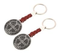 Genérico Llavero Religioso de Metal Diseño y Colgante Redondo 2 Piezas, Estilo Delicado y para Uso Multipropósito para Bolso o