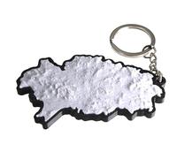 Generico Llavero topográfico en 3D de Ibiza, Islas Baleares, Gris-negro H, Talla única