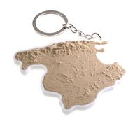 Generico Llavero topográfico en 3D de Isla de Mallorca, Islas Baleares, Marrón-blanco H, Talla única