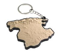Generico Llavero topográfico en 3D de Isla de Mallorca, Islas Baleares, Marrón-negro H, Talla única