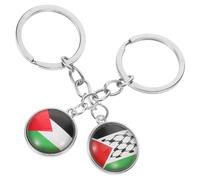 Genérico Llaveros de Metal Bandera Nacional de Palestina Colgantes Decorativos para Llaves y Bolsos Set de 2 Piezas Accesorios Festivos para Uso Diario y Regalos