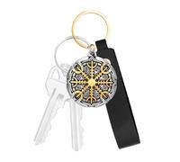 Genérico Llaveros De Metal | Colgante Llavero Vikingo Con Medallón | Accesorio de Estilo Retro para Bolso Maleta Coche Viaje Cumpleaños Unisex