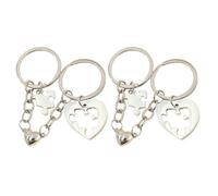 Genérico Llaveros Juego de Aleación, 2 Pares de Llaveros de Corazón para Regalos de San Valentín, Colgantes Decorativos para Bolso, Mochila y Llaves, Accesorios Creativos