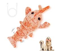 Genérico Lobster Interactive Dog Toy, Floppy Lobster Interactive Dog Toy, for Small Dogs Calming, Floppy Funny Jumping Moving Sturdy Pet Toys for Chewing Teething (Orange)