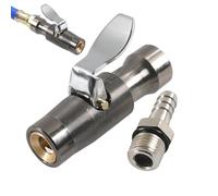 Genérico Locking Air Chuck - Heavy Duty Metal with Clip | Tire Inflator Quick Connect Adapter | No Air Leakage Iron Copper Core 1/4 Inch Thread For Bike Motorcycle Scooter SUV RV Outdoor Garage Sedan
