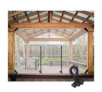 Genérico Lona de PVC Transparente Resistente con Puerta con Cremallera - Cortina Impermeable para Exteriores para pabellones, Camping, Patios y pérgolas - Panel Lateral Resistente a la Intemperie
