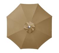 Genérico Lona de repuesto for sombrilla grande de terraza, tela sustituta de cubierta superior sombrilla exterior, resistente al viento impermeable protección UV(Khaki,6-RIBS 3m)
