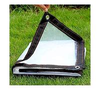 Genérico Lona Impermeable para balcón, Gruesa, Resistente a la Lluvia, Transparente, con Hebilla metálica Reforzada, Duradera, 23 tamaños, Transparente, 6 x 8 m