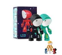 Genérico Lonely Robot Cartoon Cute Robots Design Companion Table Ligh, 2026 New 2 in 1 Mini Creative Robot Table Lamp, LED Cartoon Cute Light, for Festive Gifts and Birthday Presents (Green+Black)