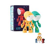 Genérico Lonely Robot Cartoon Cute Robots Design Companion Table Ligh, 2026 New 2 in 1 Mini Creative Robot Table Lamp, LED Cartoon Cute Light, for Festive Gifts and Birthday Presents (Yellow+Green)