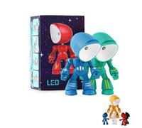 Genérico Lonely Robot Cartoon Cute Robots Design Companion Table Ligh, 2026 New 2 in 1 Mini Creative Robot Table Lamp, LED Cartoon Cute Light, for Festive Gifts and Birthday Presents (Blue+Green)