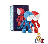 Genérico Lonely Robot Cartoon Cute Robots Design Companion Table Ligh, 2026 New 2 in 1 Mini Creative Robot Table Lamp, LED Cartoon Cute Light, for Festive Gifts and Birthday Presents (Red+Blue)