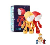 Genérico Lonely Robot Cartoon Cute Robots Design Companion Table Ligh, 2026 New 2 in 1 Mini Creative Robot Table Lamp, LED Cartoon Cute Light, for Festive Gifts and Birthday Presents (Red+Yellow)