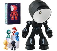 Genérico Lonely Robot Light - Magnetic Cartoon Cute LED Mini Night Light Robot, Adorable Desk Companion & Creative Table Lamp for Bedroom, Living Spaces, Gift (Black)