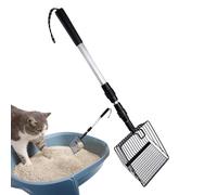 Genérico Long Handle Cat, Detachable Sifting Shovel, 35 x 5,7 in Adjustable Fine Mesh, Portable Litter Scoop Set, Chicken Poop Scooper for Big Clumps, Multi-Cat Families