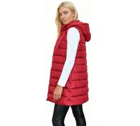 Genérico Long Puffer Vest Women 2025 Winter, Padded Sleeveless Hooded Jackets, Winter Zip Up Jacket Warm Quilted Coats with Pockets (Red,XXL)