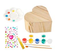 Genérico Los fabrican su propia joyería - conjunto de pintura de baúl de joyas, kit de artesanía del tesoro, decoración de almacenamiento en forma de corazón | Actividad de arte y d