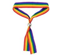 Genérico Lote de 20 Pulsera con la bandera LGTBI de tela, ajustable para hombre y mujer Arcoíris Festiva, Diseño de Rayas Multicolor, Accesorio de Moda