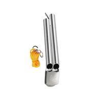 Genérico Loud Double Tube Whistle, 11.4x2cm 41g Metal Plated Lifeguard Whistle Survival Tool, High Decibel Safety Supplies for Outdoor Camping, Hiking