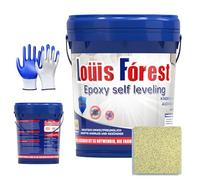 Genérico Louis Forest Epoxy Floor Paint, High-Gloss Marble Effect Epoxyfloors Coating, Non-slip Waterproof epoxysand floorpaint for concrete, for Garage, Warehouses (Yellow-B,1kg for 0.56-0.63 sqm)